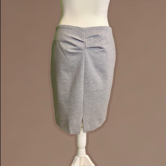 Rivamonti for Saks Fifth Avenue Heather Gray Pintuck-Detailed Knit Pencil Skirt - Picture 8 of 12